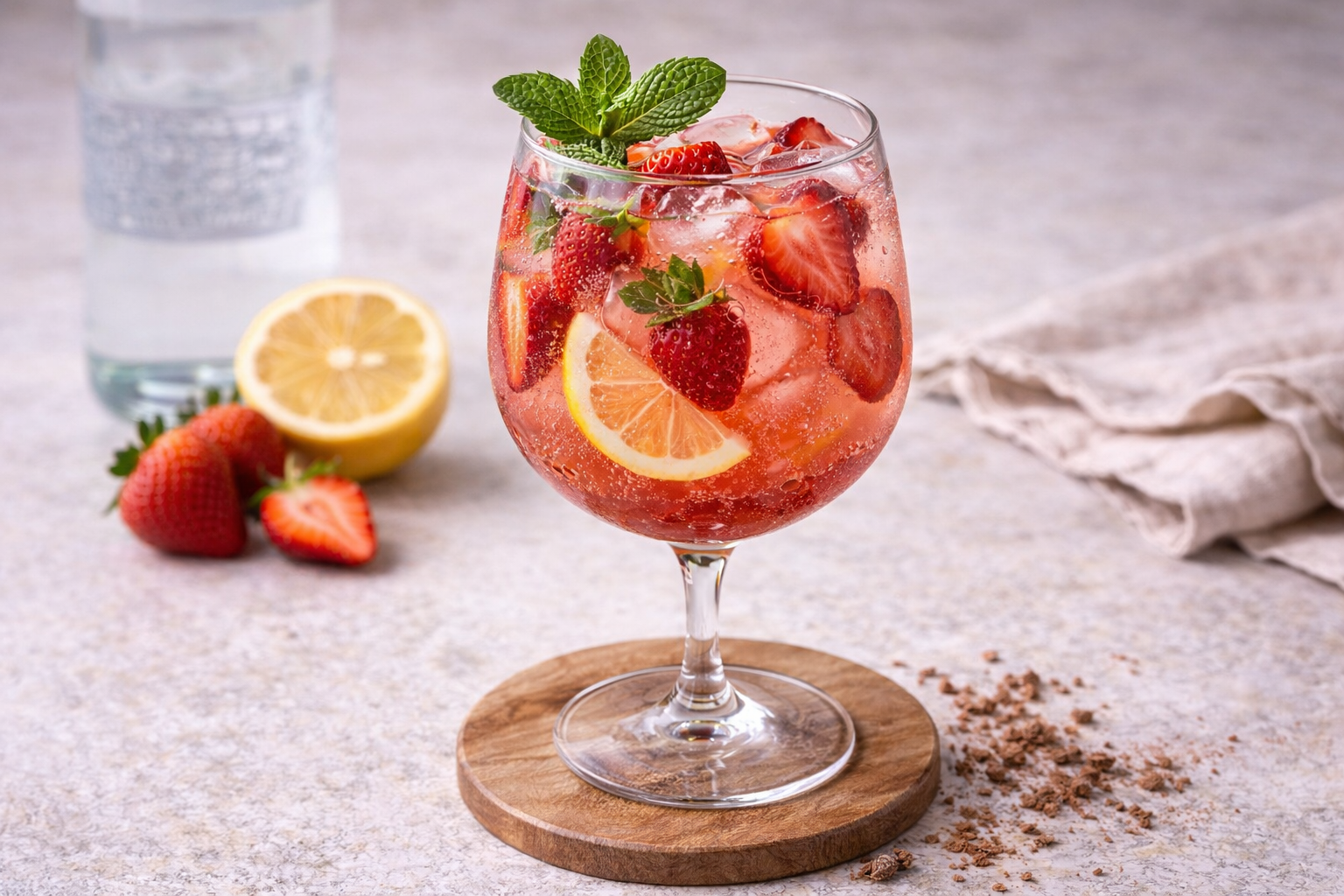 Mocktail de Morango com Limão Siciliano